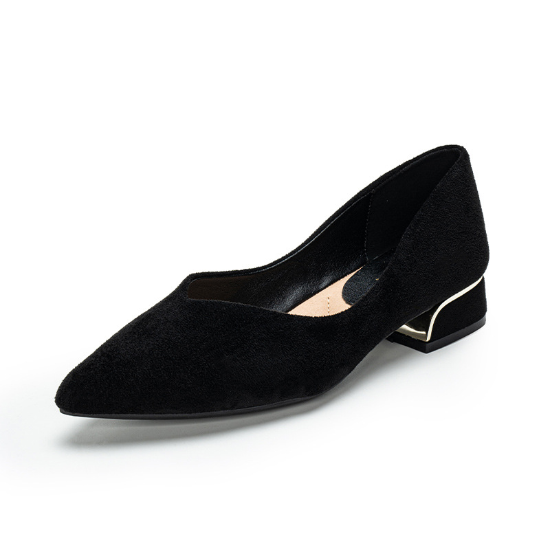 Leather Work Is - Sepatu Wanita Hak Tebal Sederhana Berujung