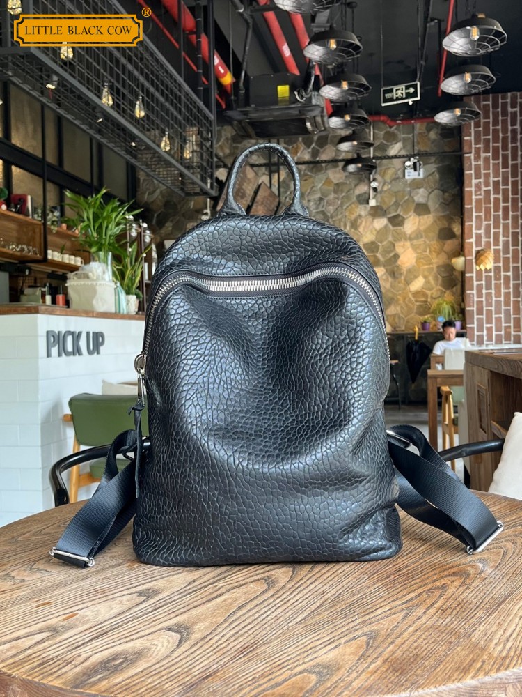 Leather Work Backpack - Ransel Kasual Kulit Domba Alami Lembut