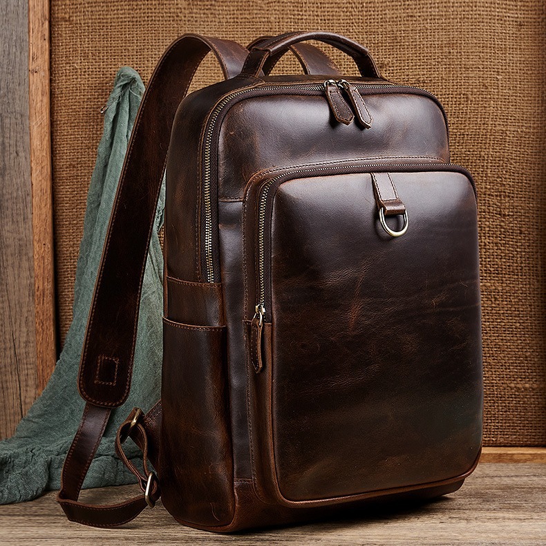 Leather Work Backpack - Tas Ransel Laptop Kulit Lapisan Atas