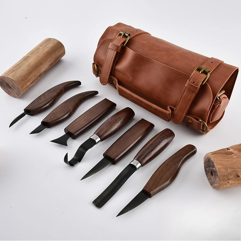 Beginner Leatherwork Kit - Peralatan Ukir Kayu Deluxe Set Pisau