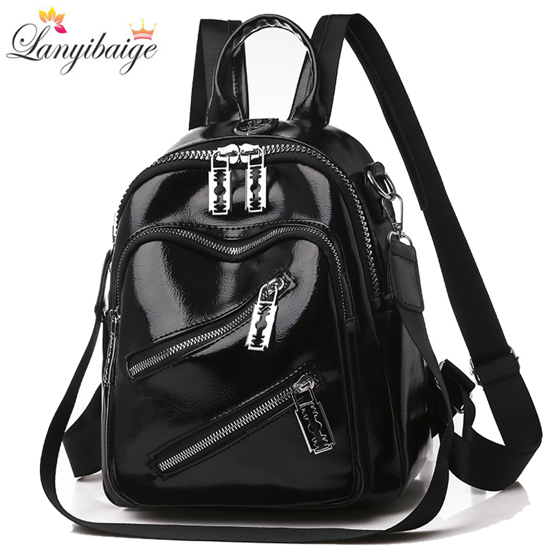 Leather Work Backpack - Ransel wanita Fashion desainer kulit Pu