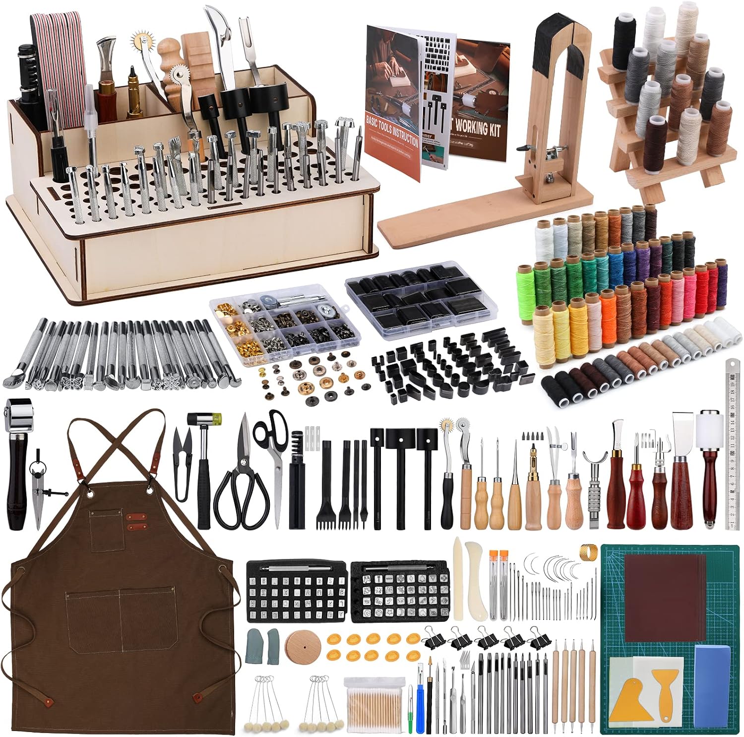Beginner Leatherwork Kit - 628Pcs Set Peralatan Kerja Kulit untuk