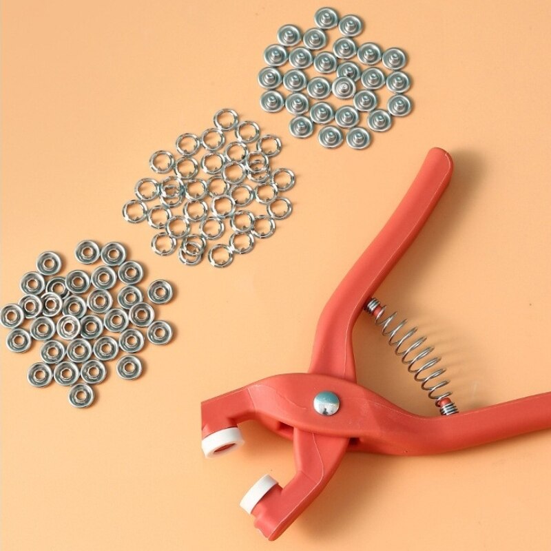 Snap Fastener Setter - 50 Set tang jepit lima rahang