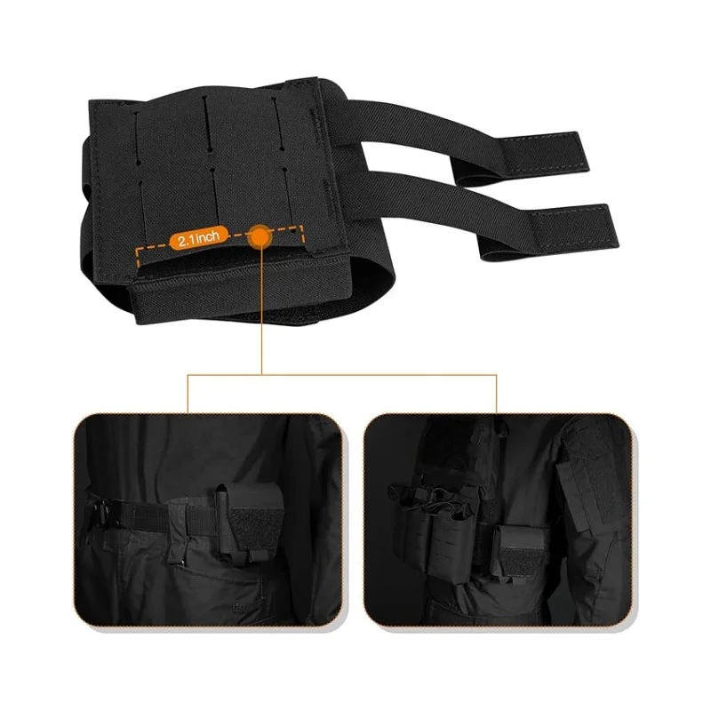 Leather Work Vest - Tas Sarung Borgol Taktis Molle, Sarung