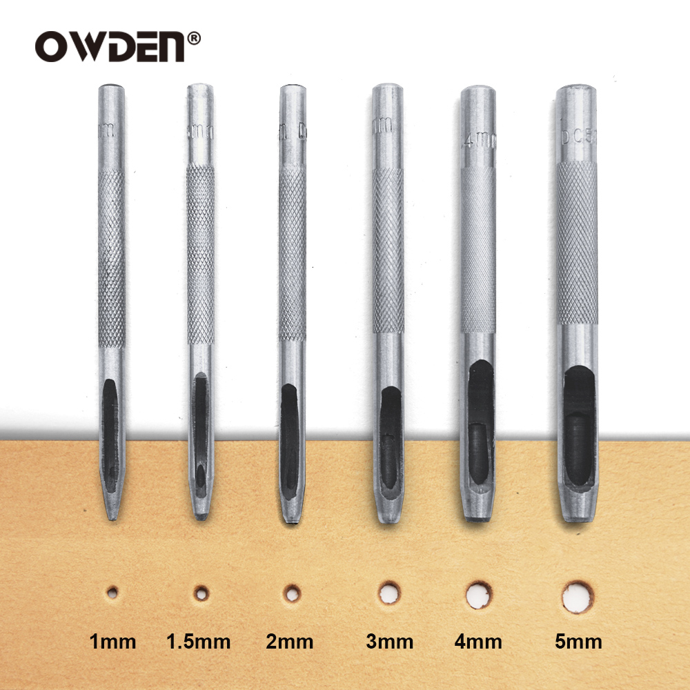 Leatherwork Punching Tool - 6 Buah Alat Pelubang Kulit Pelubang