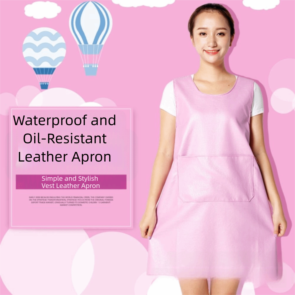 Leather Work Vest - Celemek Dapur Kulit PU Desain Rompi