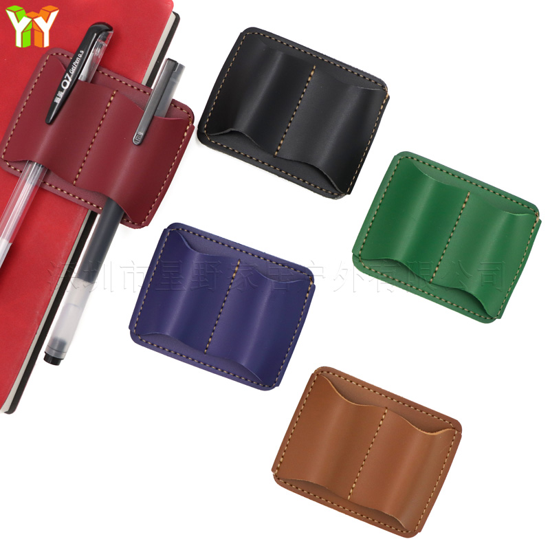 Leather Work Notepad - Tempat Pena Kulit PU Portabel Klip