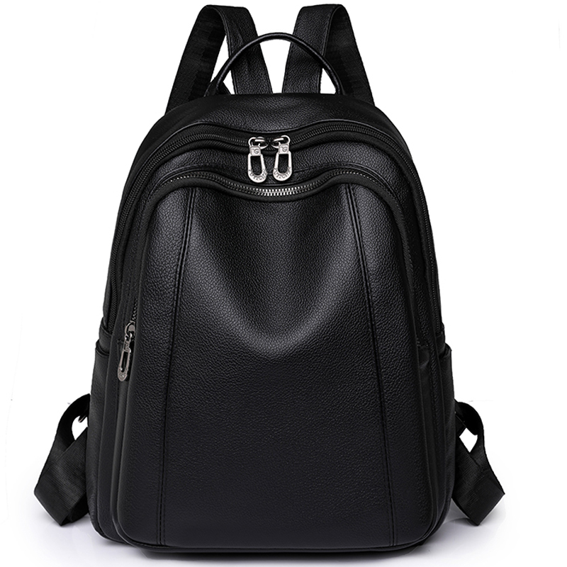 Leather Work Backpack - Tas ransel kulit wanita kapasitas besar,