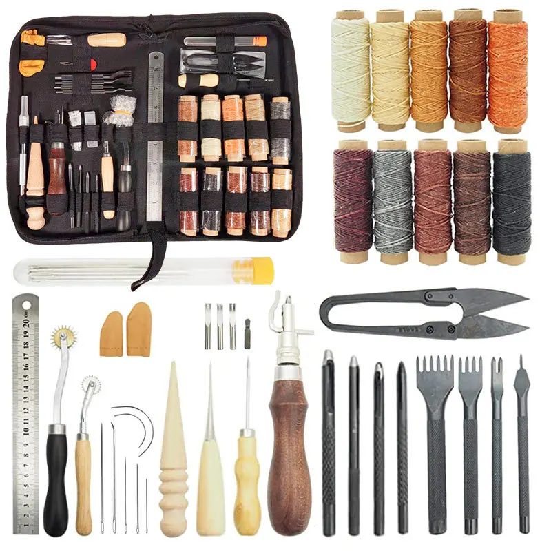 Beginner Leatherwork Kit - Set Peralatan Kerja Kulit untuk Pemula,