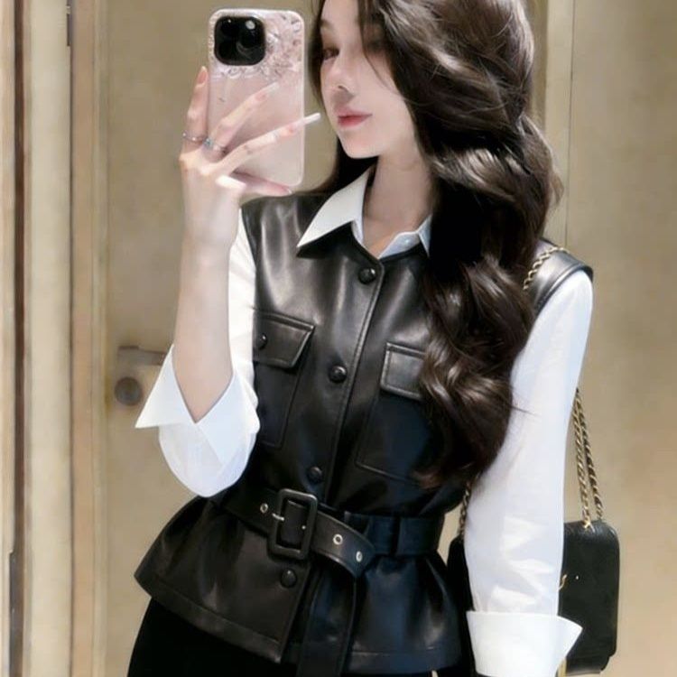 Rompi Wanita Berbahan Kulit Im - Leather Work Vest ulasan dan harga
