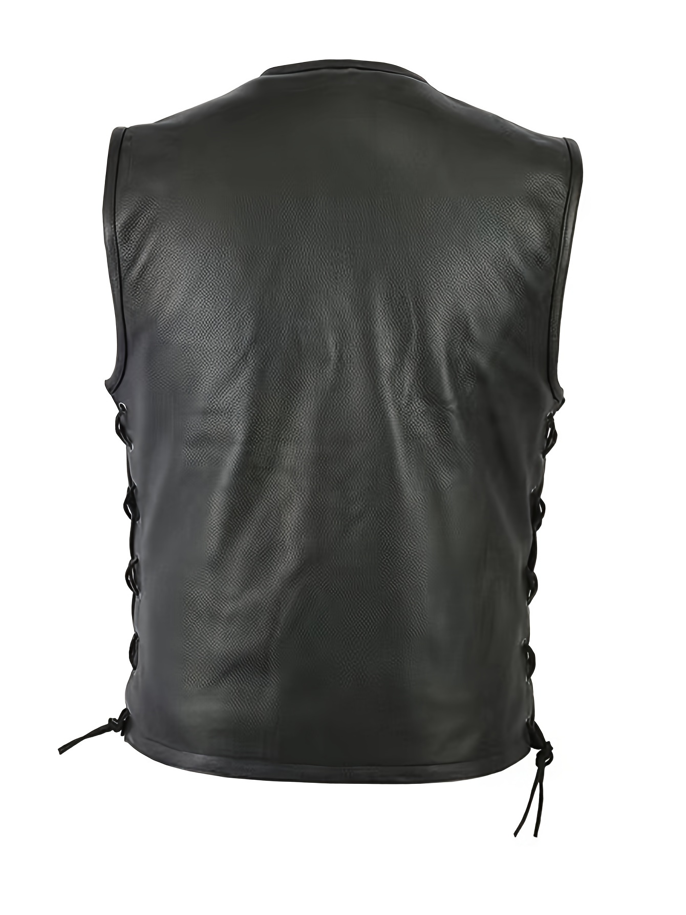 Rompi Kulit Pria Warna Solid M - Leather Work Vest ulasan dan harga