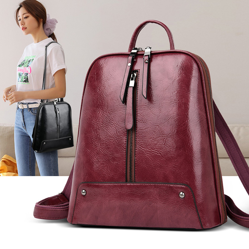 Wanita Ransel Kulit Ransel Fas - Leather Work Backpack ulasan dan harga