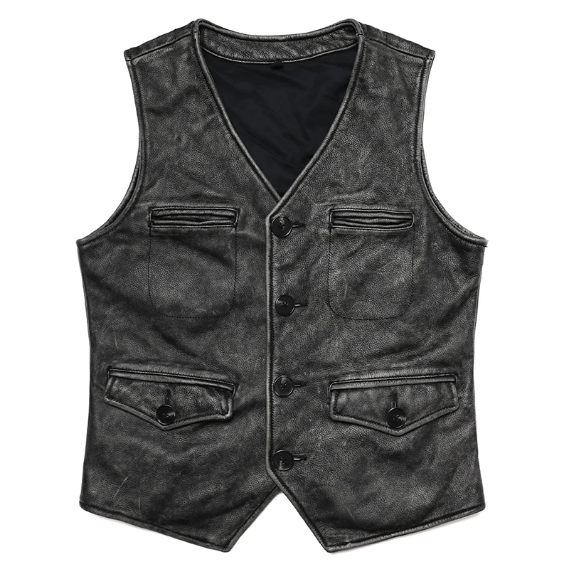 Gery jaket rompi tanpa lengan  - Leather Work Vest ulasan dan harga