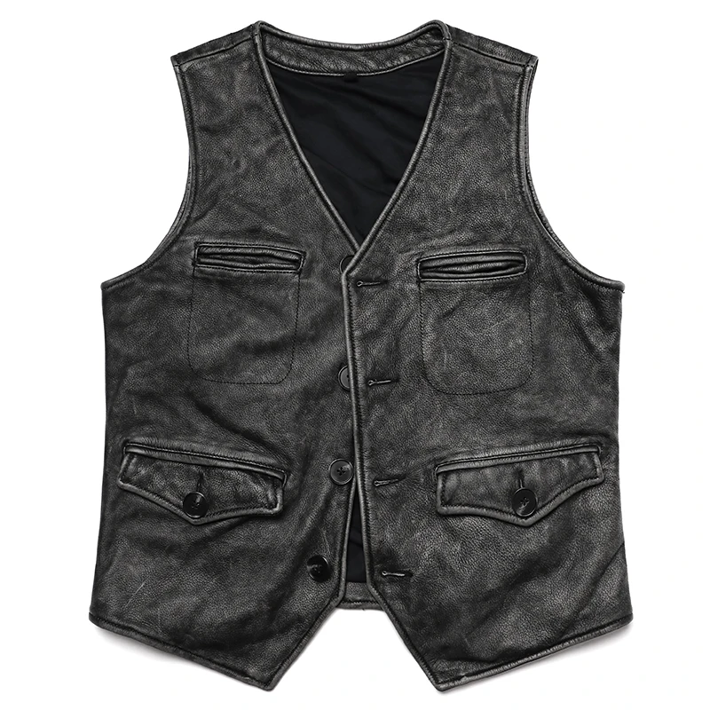 Gery jaket rompi tanpa lengan  - Leather Work Vest ulasan dan harga