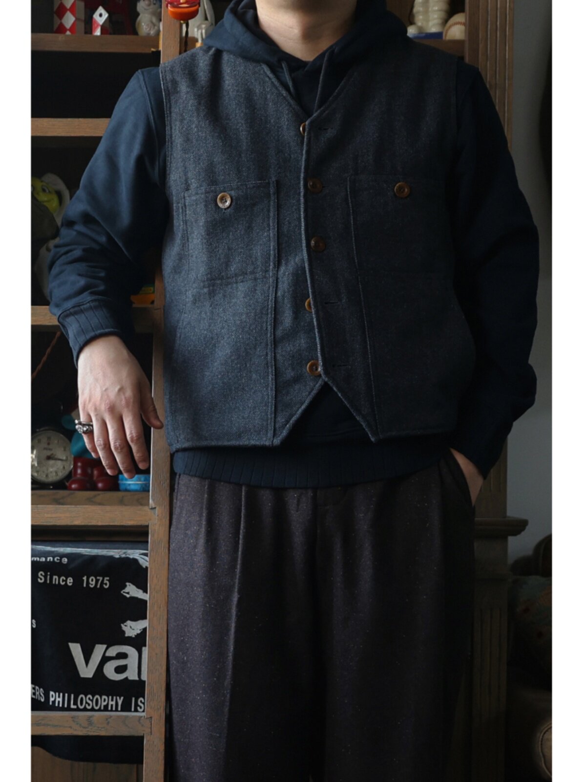 Rompi Kerja Wol Vintage Second - Leather Work Vest ulasan dan harga