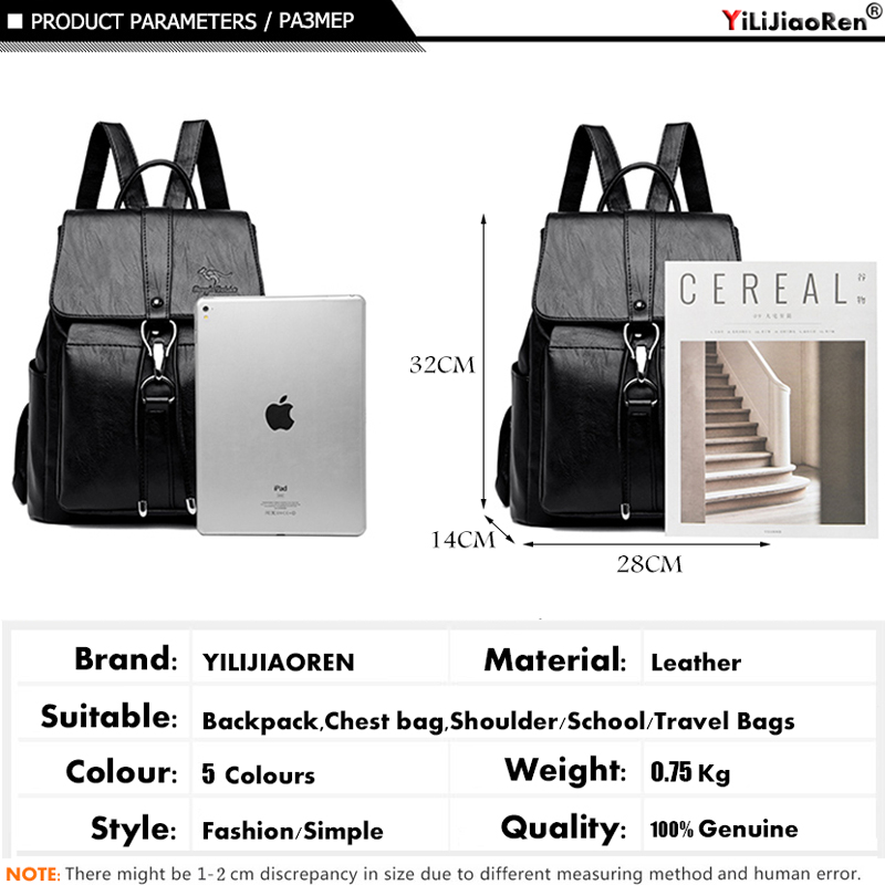 Anti Pencurian Ransel Wanita T - Leather Work Backpack ulasan dan harga