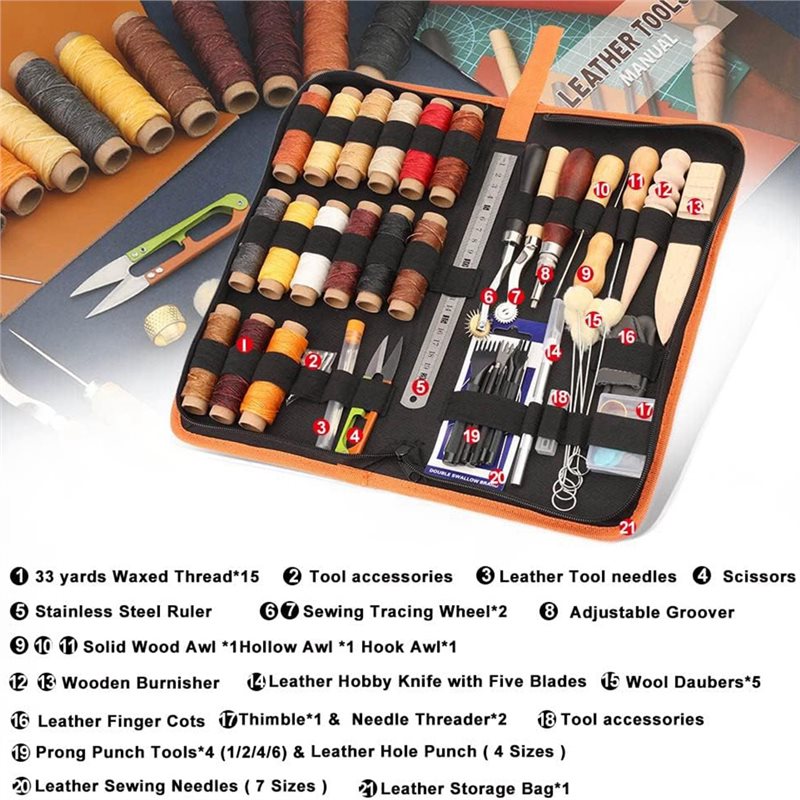 AB08-Perlengkapan Alat Kerja K - Beginner Leatherwork Kit ulasan dan harga