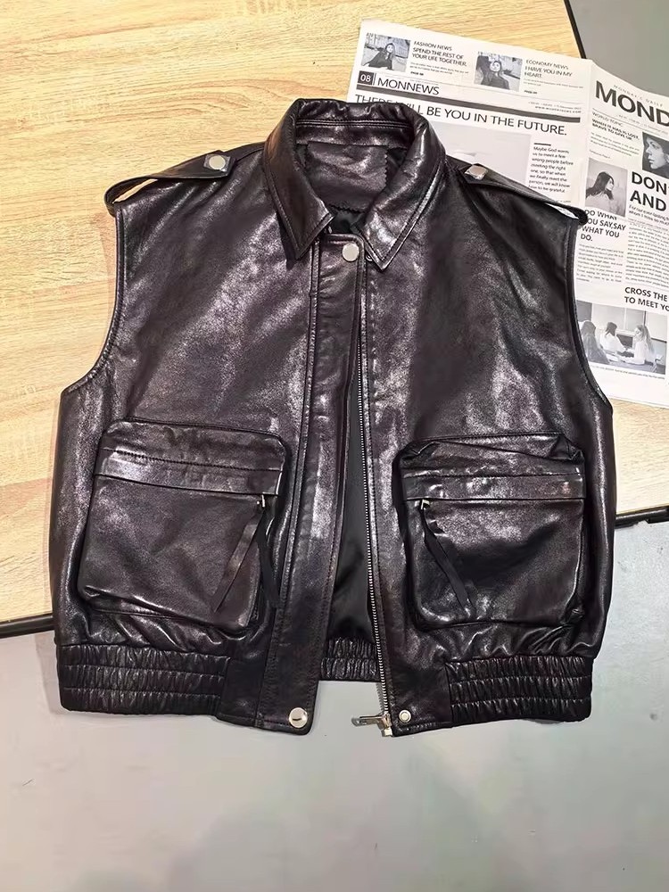 Rompi Kulit Domba Asli Model B - Leather Work Vest ulasan dan harga