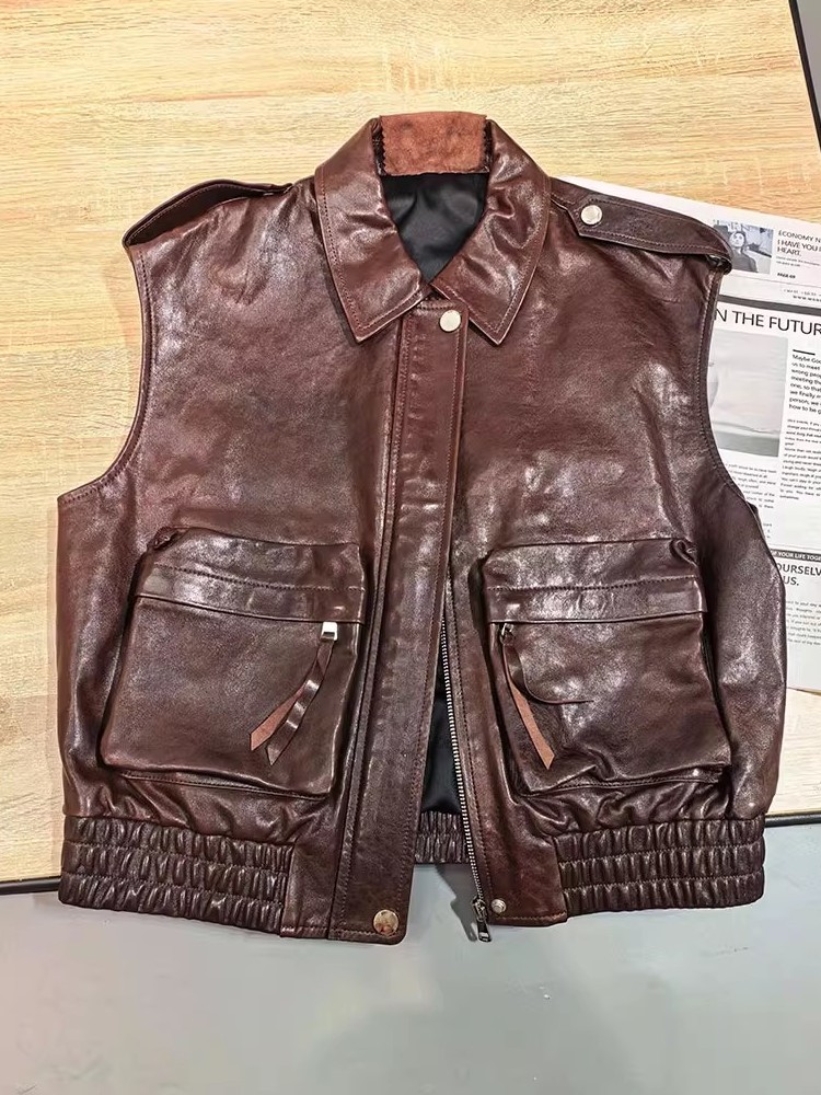 Rompi Kulit Domba Asli Model B - Leather Work Vest ulasan dan harga