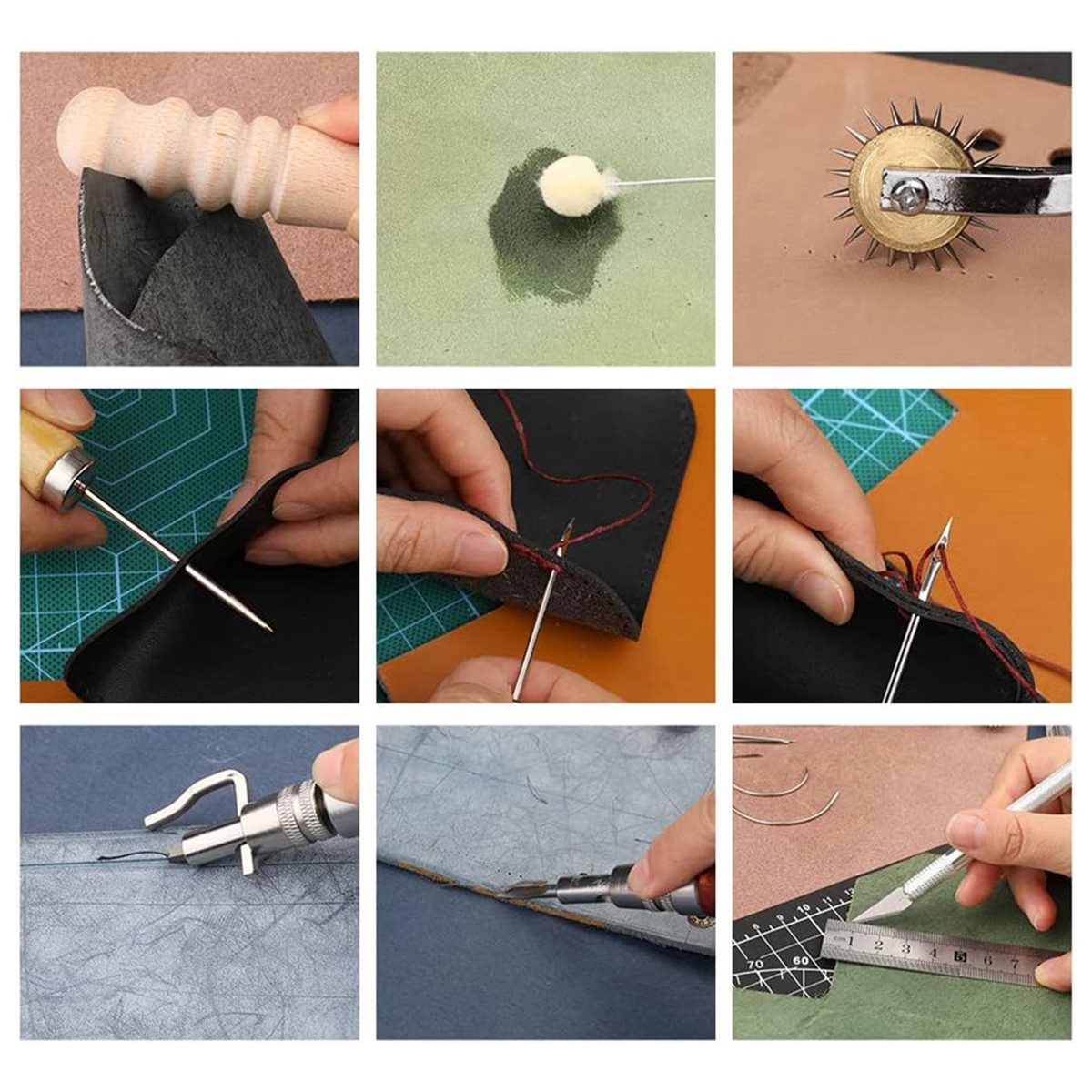 66Pcs Peralatan Kerja Kulit de - Beginner Leatherwork Kit ulasan dan harga